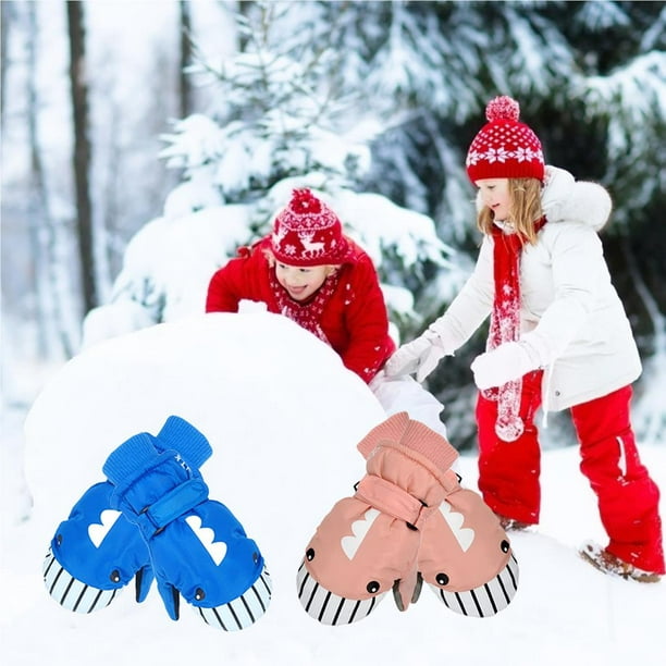 Manoplas para niños, manoplas de nieve impermeables para niños y