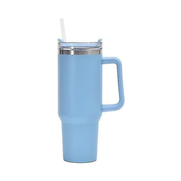 Termo Taza de paja de café de acero inoxidable portátil de 40 oz para  viajes al aire libre (azul oscuro) Ehuebsd Libre de BPA