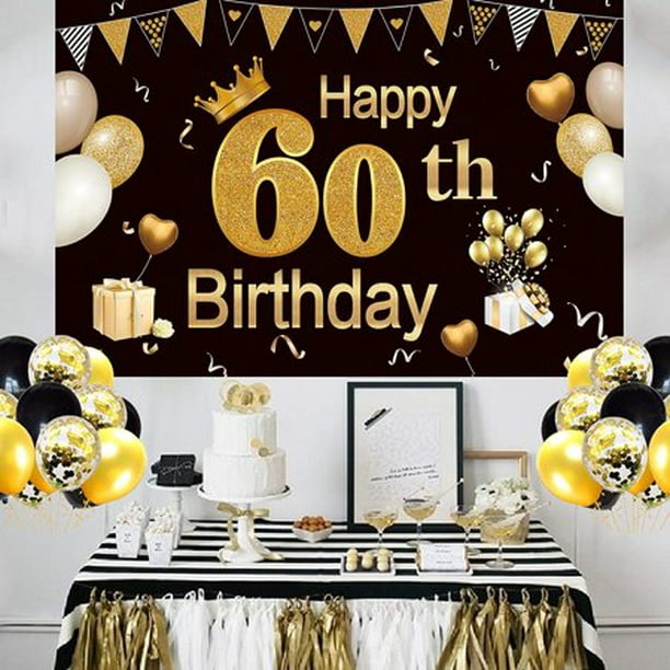JBJXNXH 60 Años Decoración de Fiesta de Cumpleaños,60 Años Fondo