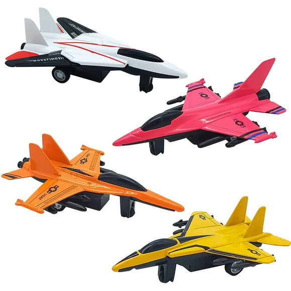 4 pack aviones juguetes aviones fundidos a presión modelos set para niños niñas  die cast pull back oso de fresa electrónica