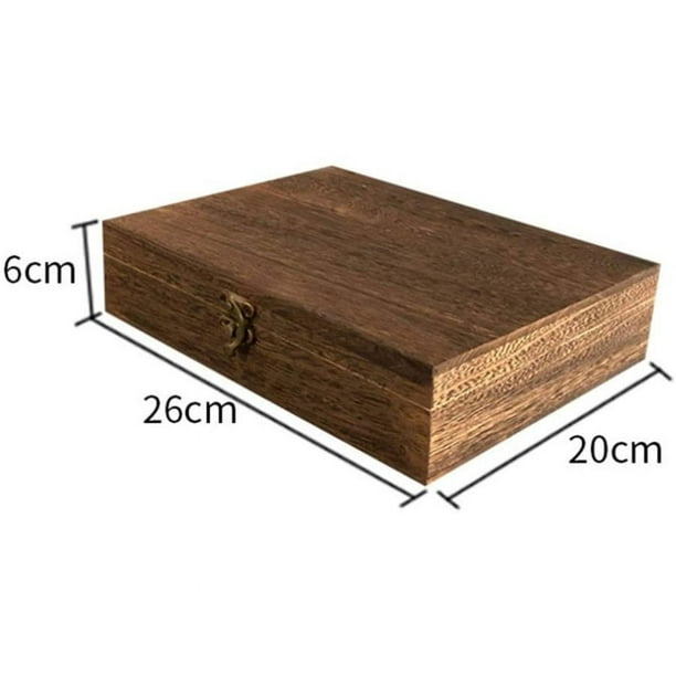 Caja de madera con tapa Caja de almacenamiento de madera Caja de madera  decorativa vintage plana Caj Ormromra LKX-1210