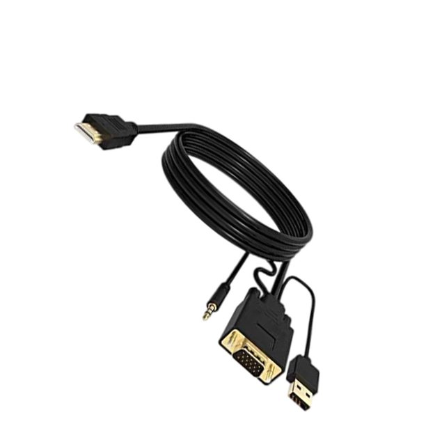 Paquete de 2 cables HDMI a VGA de 6 pies, chapados en oro, adaptador de  cable HDMI a VGA de 6 pies para computadora, computadora de escritorio