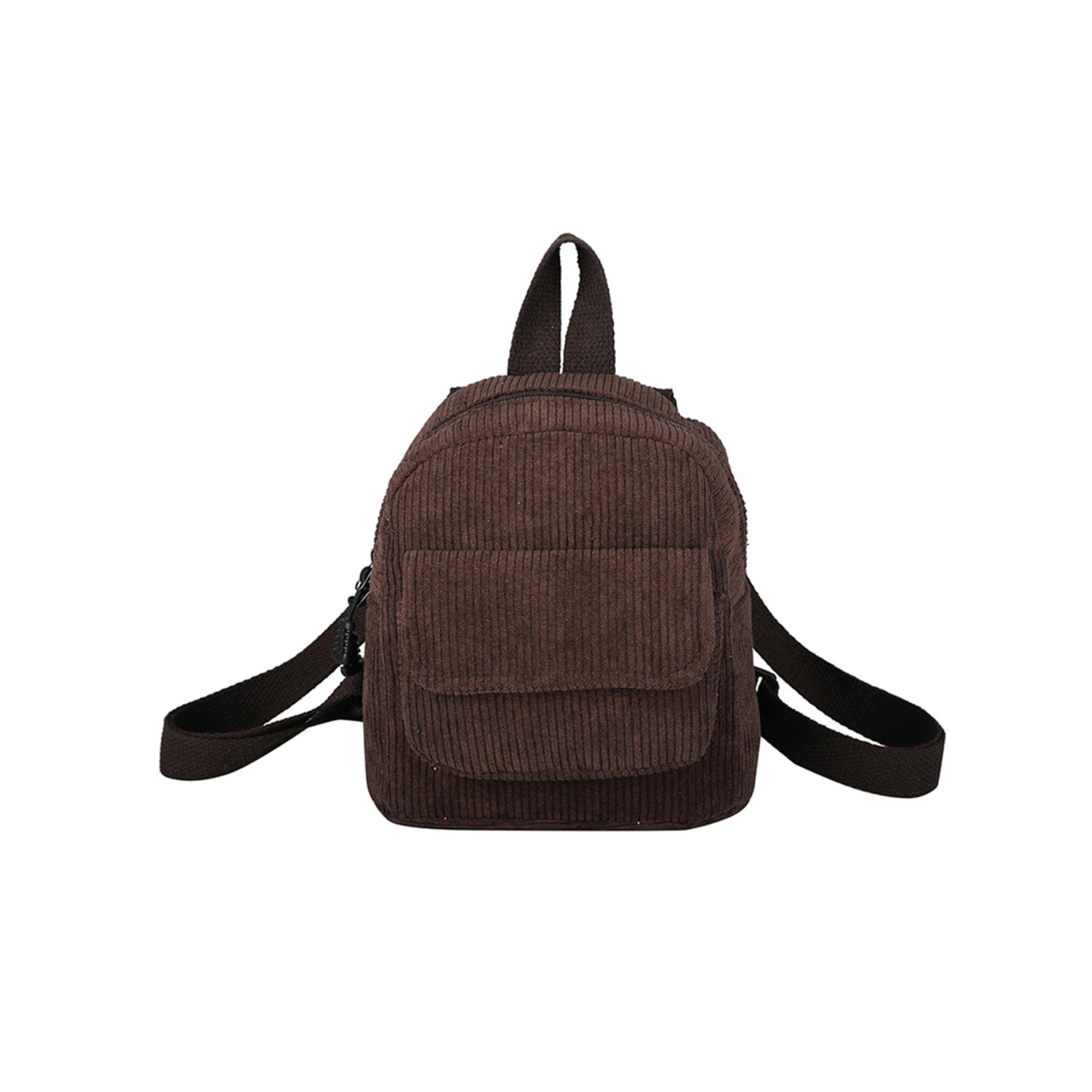 Mini mochila de moda para mujer, mochilas pequeñas de pana de Color sólido,  mochilas simples e informales para estudiantes, mochilas de viaje,  2022Black1 Fivean unisex