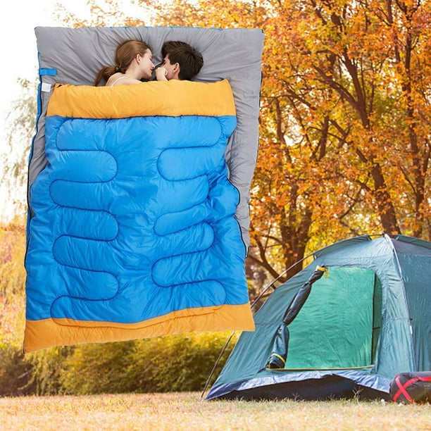  KDKDA Saco de dormir para clima frío, camping o senderismo,  impermeable, para adultos o adolescentes, almohadilla de dormir ligera para  otoño e invierno, grueso y cálido, saco de dormir para acampar 
