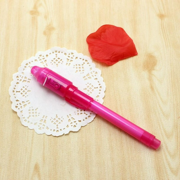 Bolígrafo de tinta invisible con luz luminosa 2 en 1 bolígrafos mágicos de  dibujo UV para niños (rosa) JShteea libre de BPA