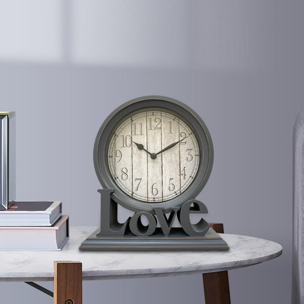 Reloj de mesa decorativo para escritorio, estantes de escritorio, relojes  decorativos de metal para decoración de escritorio, para decoración de sala