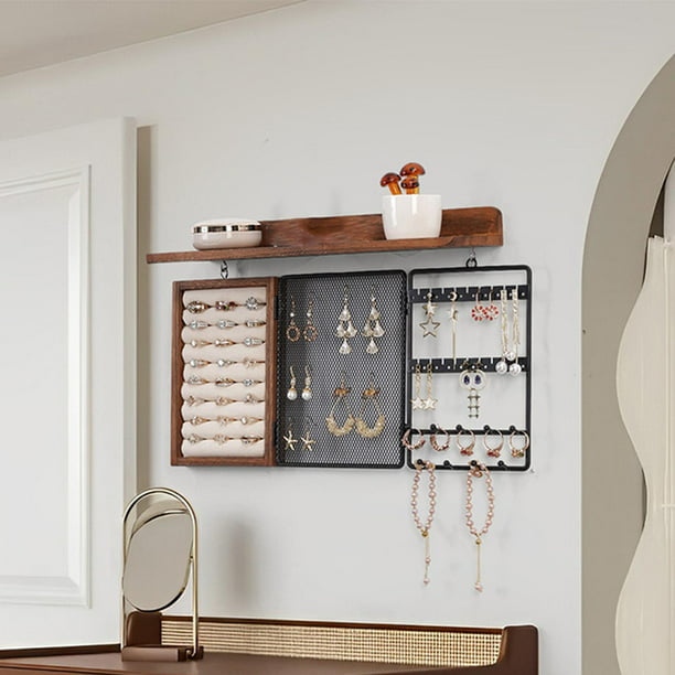 Armarios de madera de espejo no completo para la oficina en casa, armarios  de joyería, cajas de joyería, organizadores, decoración de espejo, espejo
