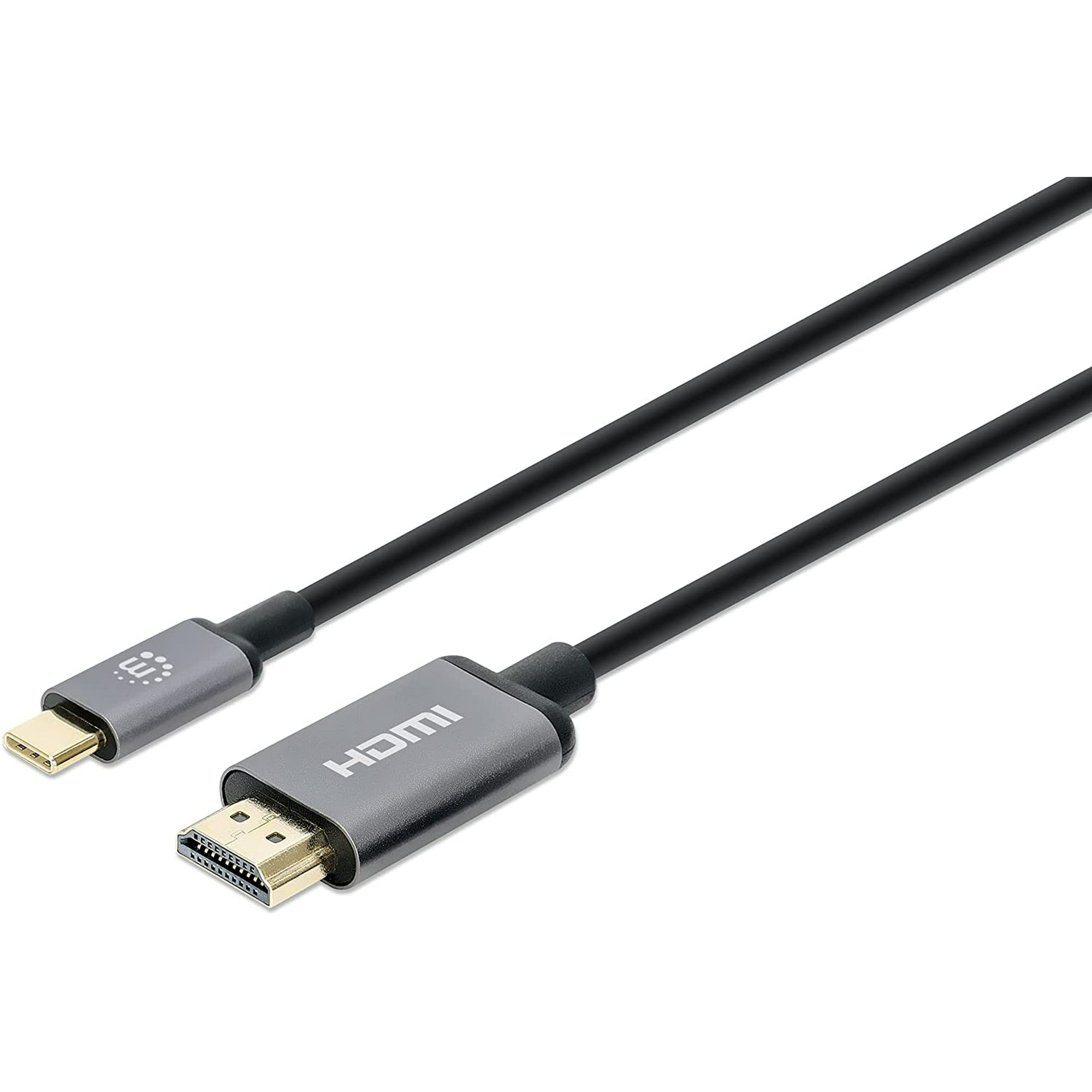 Basics Adaptador USB-C 3.1 macho a HDMI hembra (4K @60Hz), gris,  1.69 x 1.45 x 0.43 pulgadas