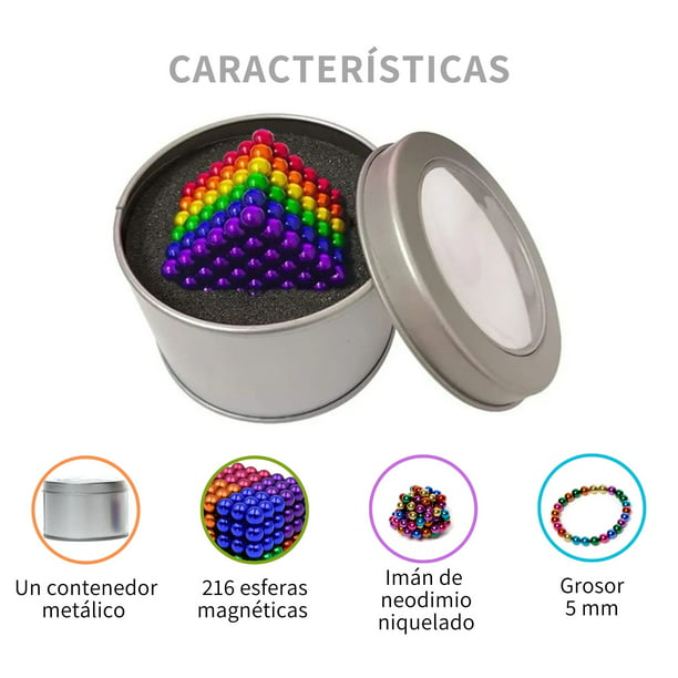 216 unids/set 3mm bolas magnéticas cubo esfera fluorescente cuentas bloques  juguetes de construcción