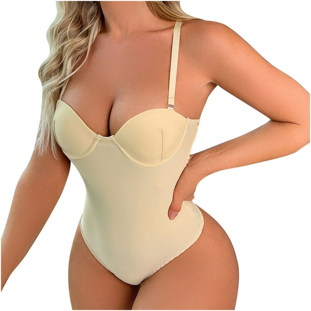 Body moldeador de cuerpo con tirantes extraíbles y elásticos de lencería  push-up para mujer Fridja nalpqowj63617