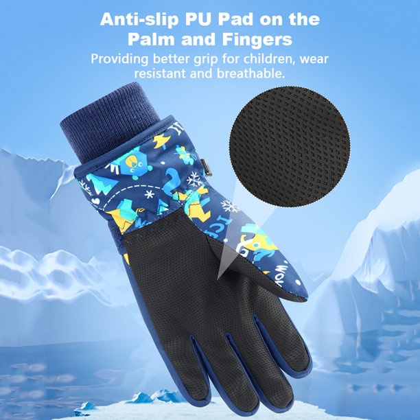 Guantes de invierno para niños, guantes de nieve, impermeables