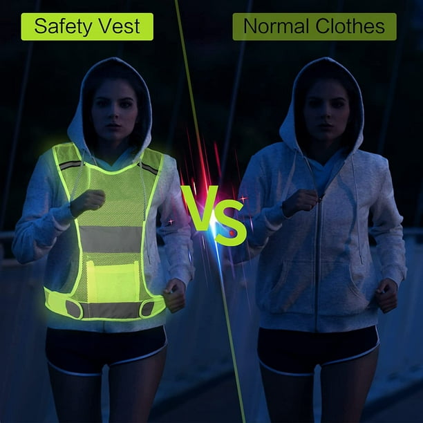 Chaleco de seguridad amarillo y naranja, chaleco reflectante de alta  visibilidad con cremallera de bolsillo, chaleco unisex para seguridad y  seguridad