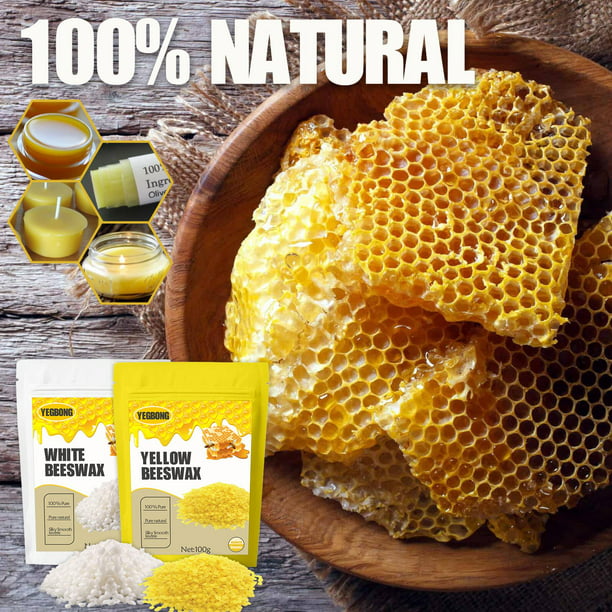 Cera de abejaVela de cera de abejas 100% natural, vertida a mano