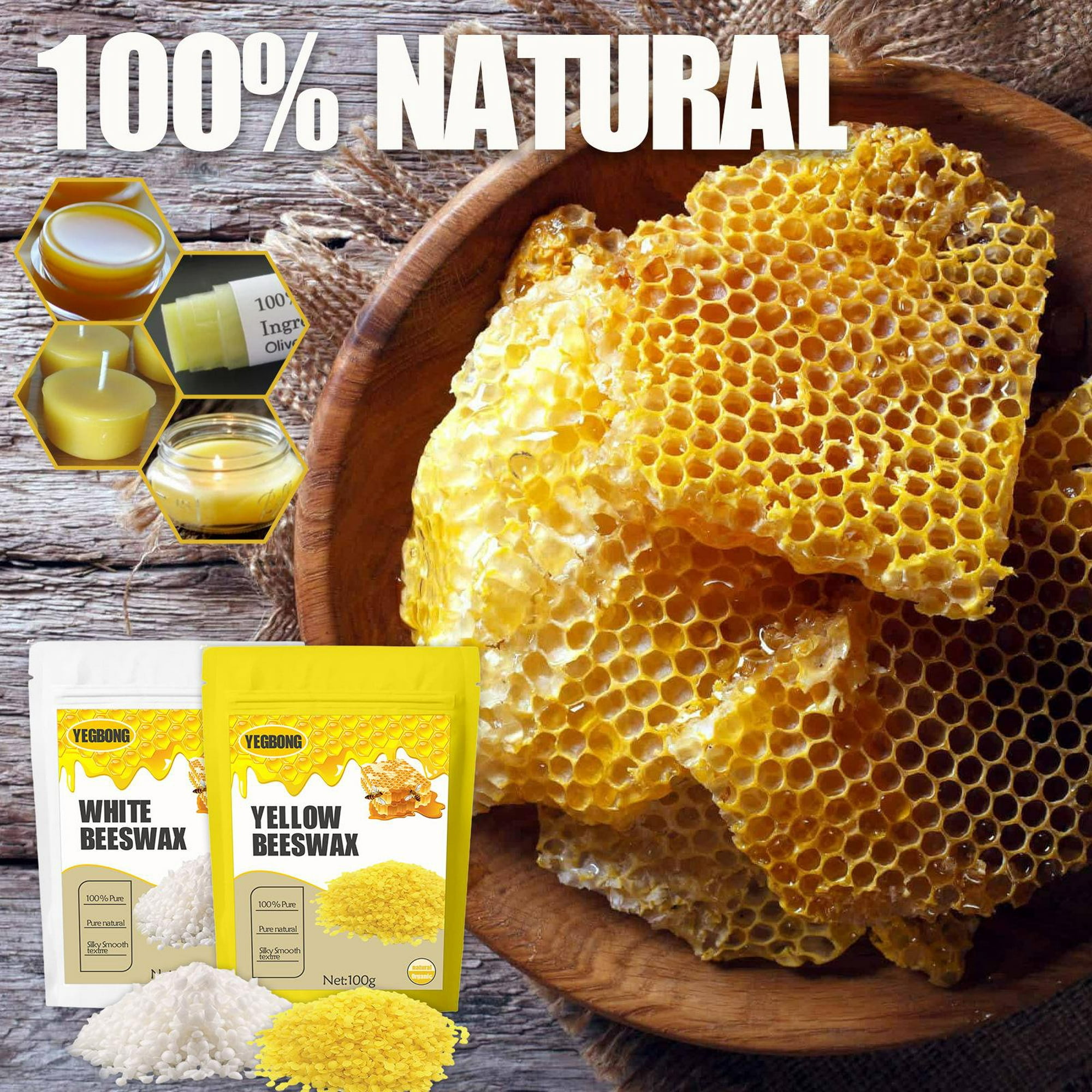 Cera de abejas 100% natural, cera de abejas pura, cera de abejas cruda, cera  de abejas de color rico, cera de abejas para la fabricación de velas, cera  de abejas de apicultores locales -  España