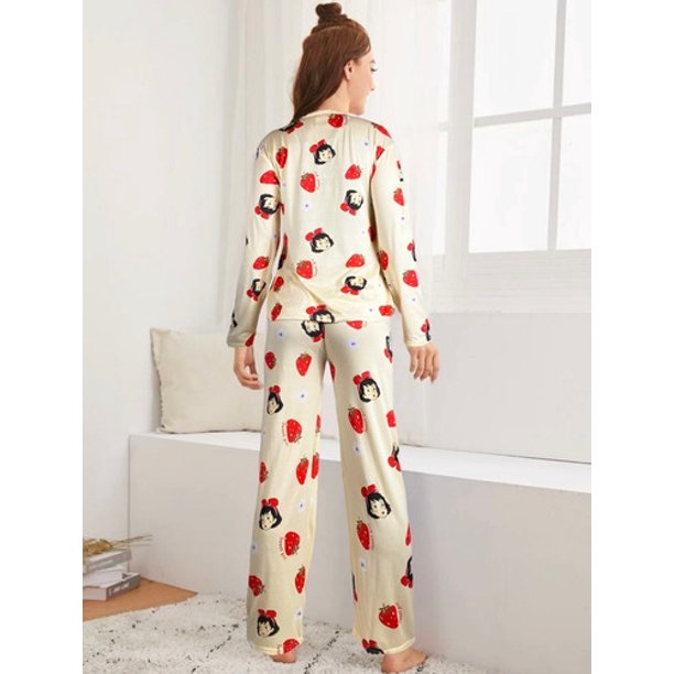 Pijama Manga Larga 2 Pzas Dama Set Mujer Ropa Para Dormir LOLE