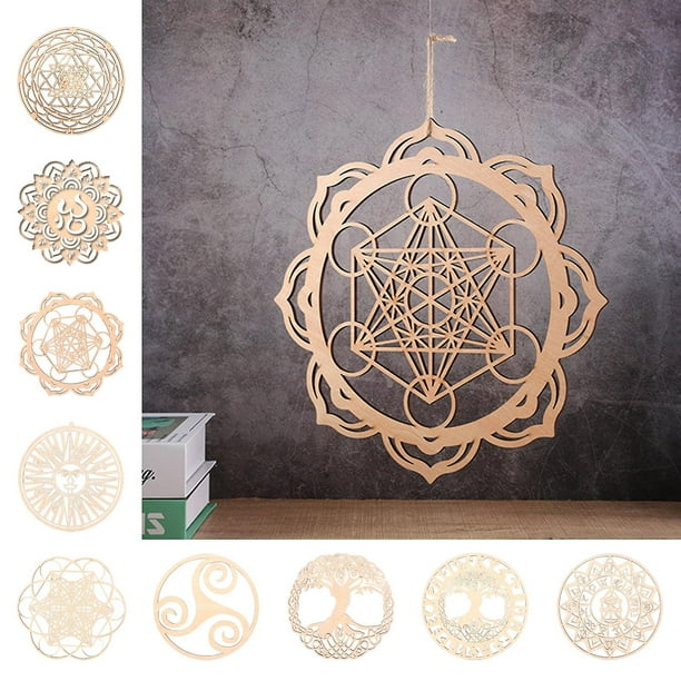 Decoración de pared de madera, pared Mandala, arte de la pared de la sala  de estar