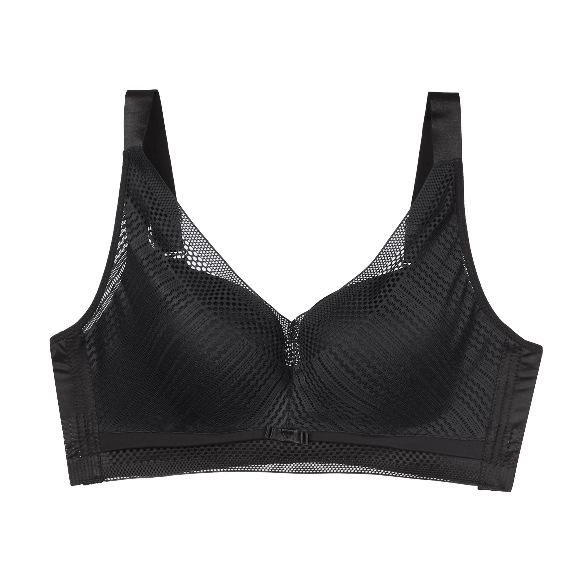 Sujetador de talla grande para mujer Sujetador de malla de encaje  transpirable inalámbrico con figura completa Negro D 40 Unique Bargains  Sujetadores Básicos para Dormir