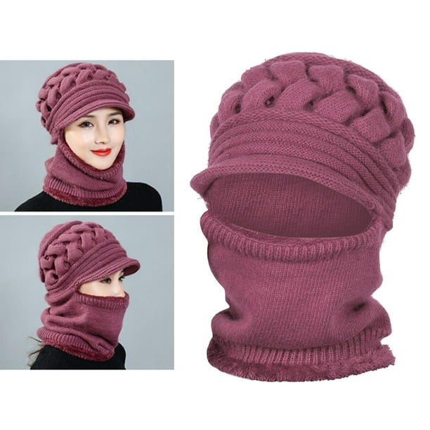Gorro en lana con tejido trenzado de esquí para Mujer Wedze rosado