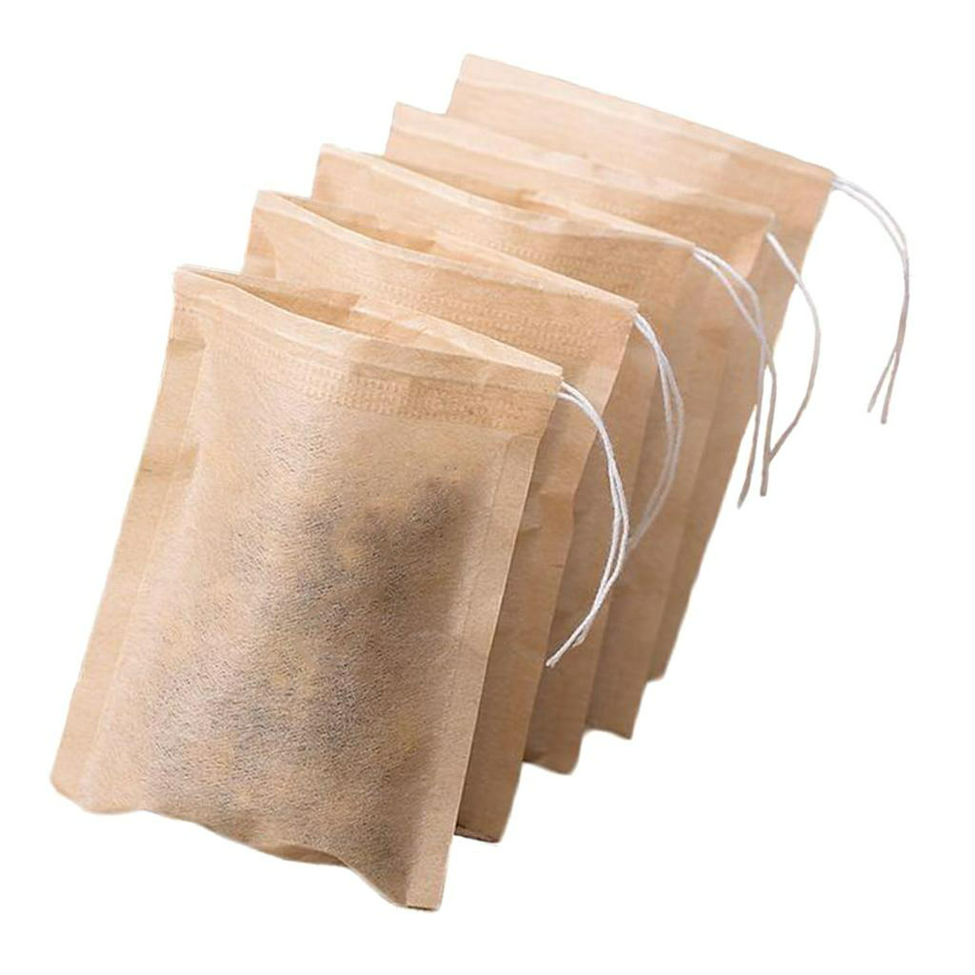 Bolsas de té naturales simples, rápidas y vacías para té de hojas sueltas,  café y especias, 100 bolsas de té vacías con cordón - Bolsas infusoras de