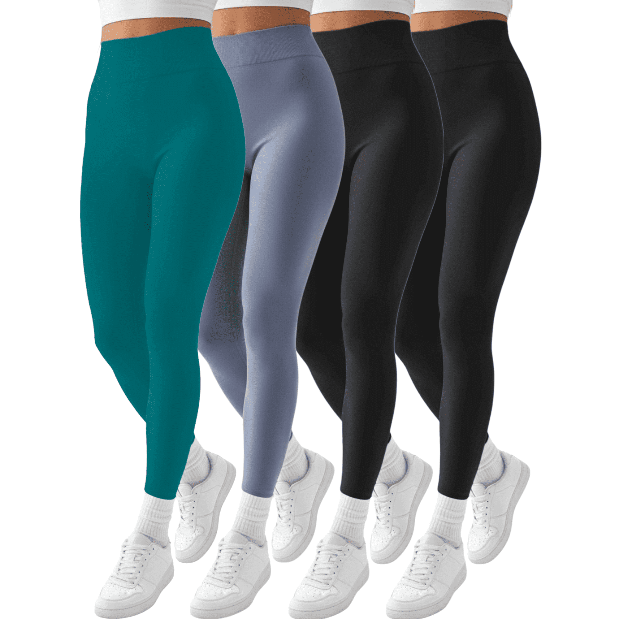 Pack 4 colores leggins faja termicos afelpados unitallas yoga