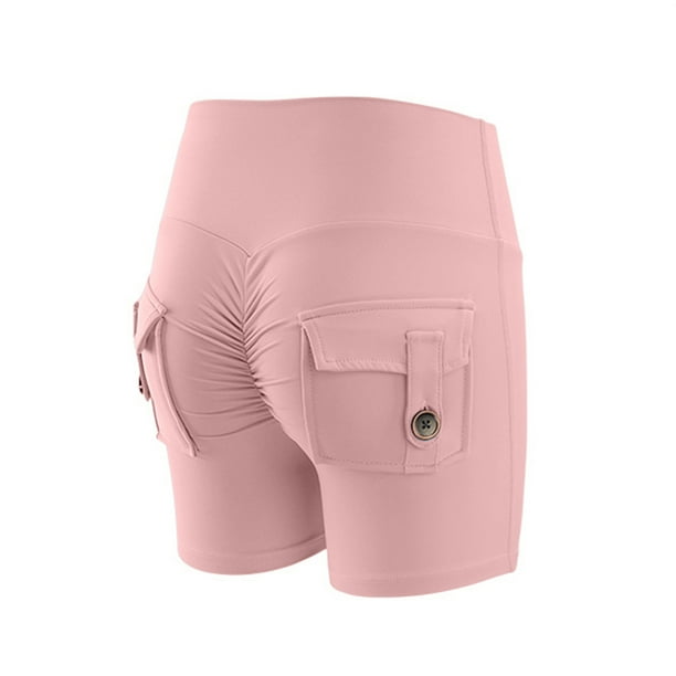 ICHUANYI Clearance Summer Peach Lifting Shorts Women's Workout Shorts  Athletic Shorts Women Dolphin Shorts High Waist Yoga Pants(Pink, S)  ICHUANYI WER2023081013577