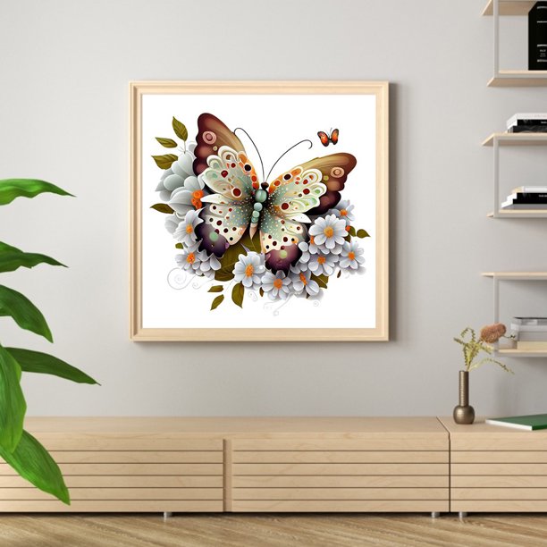 Cuadros Decorativos Pintura por números DIY mariposa sobre lienzo para  colorear aceite arte imagen decoración del hogar Wdftyju embutido en tela