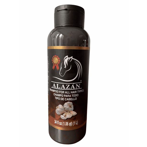 ALAZÁN SHAMPOO DE CABALLO PARA USO HUMANO, CON AJO, AROMAS FLORALES