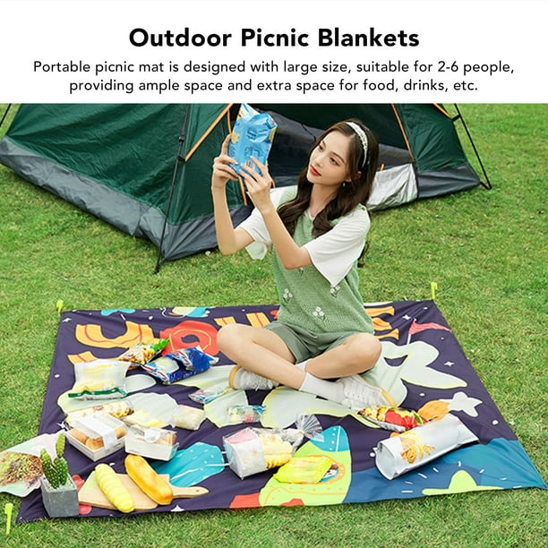 Manta de playa estera de picnic impermeable Poliéster Cómoda con clavos de  plástico para 2-6 personas para acampar ANGGREK Otros