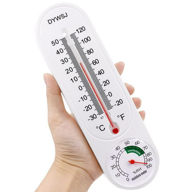 Termometro Pared para Interior Exterior con Medidor de Humedad Plastico  Blanco
