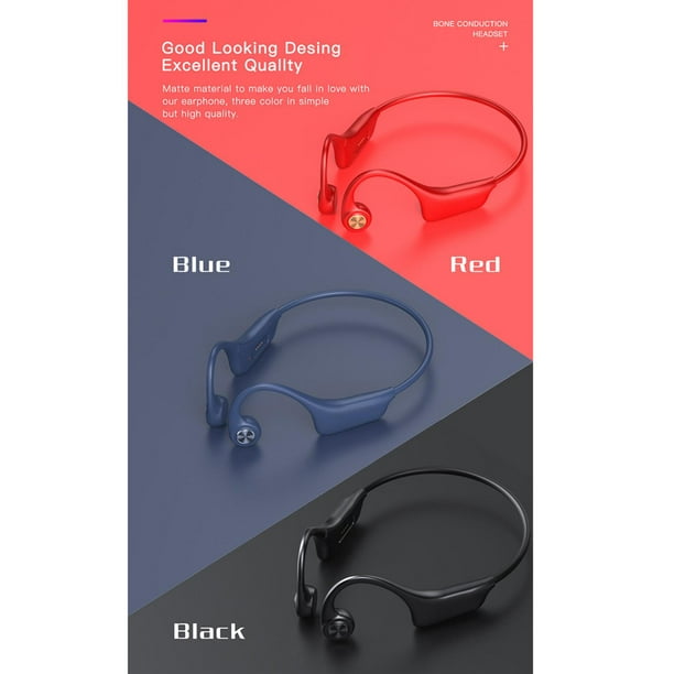 Auriculares de conducción ósea Bluetooth con micrófonos - Auriculares  inalámbricos de oreja abierta ligeros para correr, senderismo, oficina en  casa
