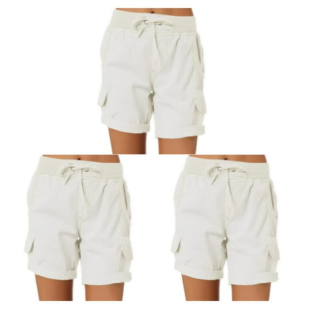 Guardurnaity Pantalones Cargo para mujer, pantalones cortos con bolsillos,  cintura holgada, pantalon Guardurnaity