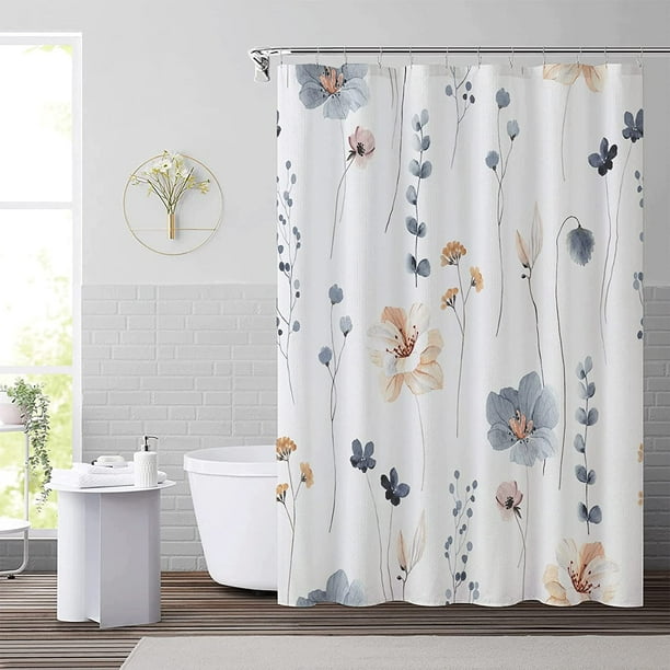 Cortina de ducha con ganchos, cortinas de baño modernas, cortinas de ducha  duraderas, cortina de baño, tela impermeable, lavable a máquina, 72 x 72