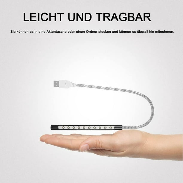 Lámpara LED USB flexible en 10 colores, Luz flexible 5V