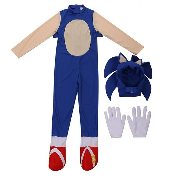 Mono de Cosplay de Sonic The Hedgehog para niños, disfraz de Sonic