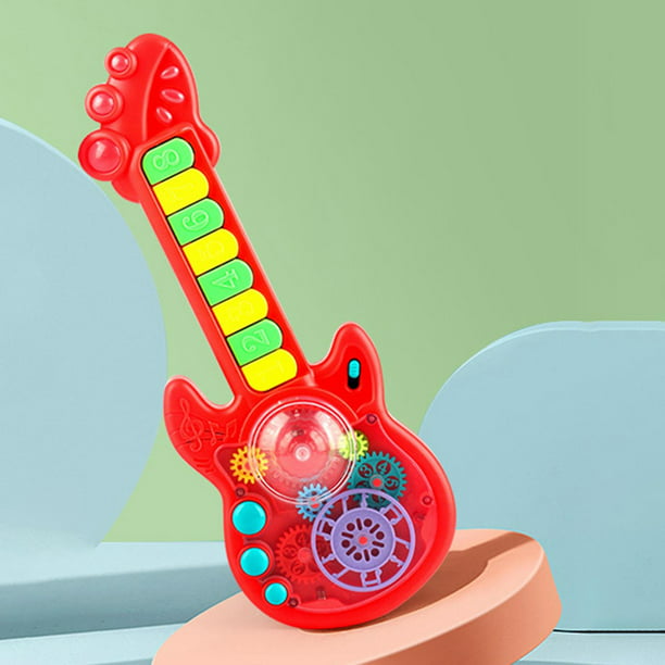 Juguete de guitarra de 16 pulgadas para niños, 4 cuerdas, guitarra  eléctrica, instrumentos musicales para niños, instrumento electrónico  portátil