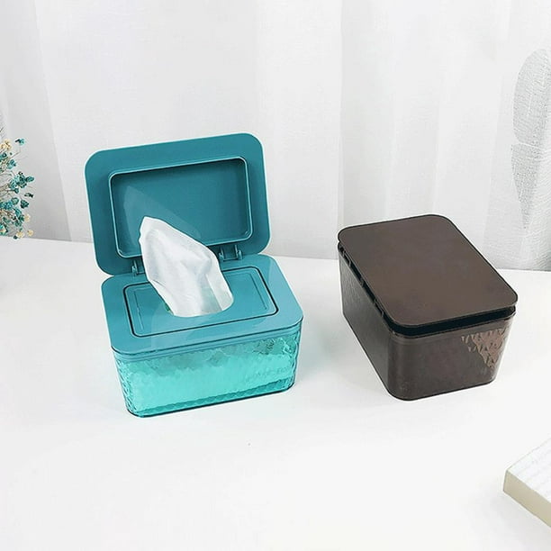 Toallitas húmedas de plástico Dispensador Almacenamiento fácil de polvo  abierto con tapa Mantenga las toallitas Caja de almacenamiento de tejidos  húme