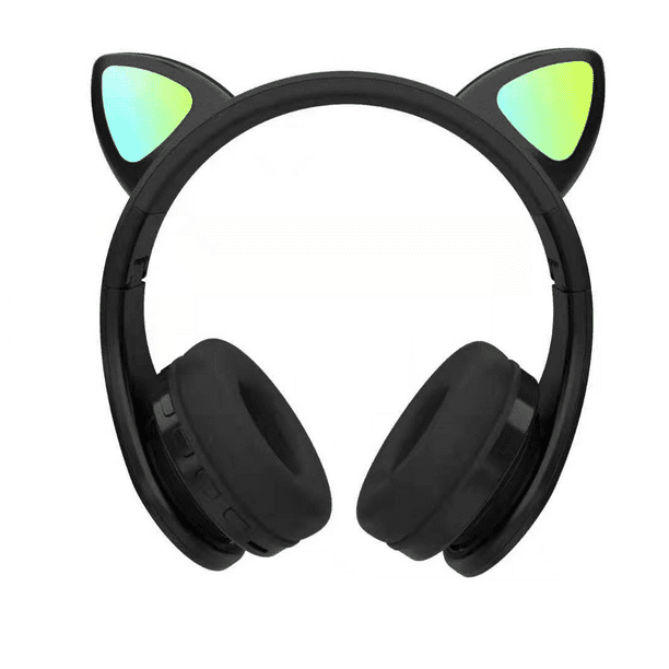 Auriculares inalámbricos con orejas de gato para niña, audífonos