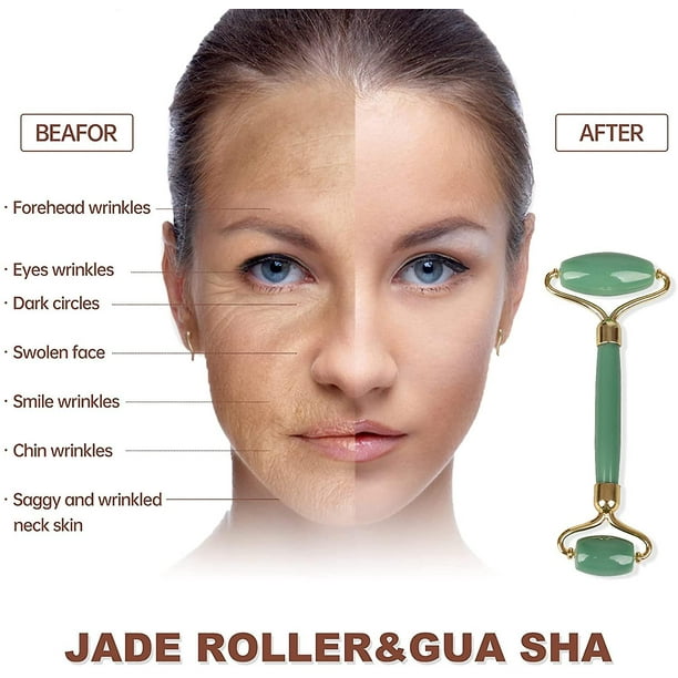 3 Pcs Rodillo De Jade Para Masajeador Facial Gua Sha, Rodillos De Masaje  Facial