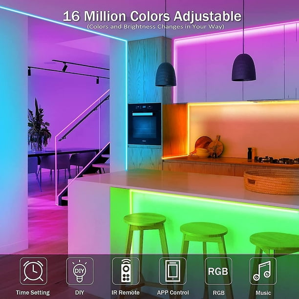 Tira De Luces 1200 LED 20M RGB Color Tiras Led Para Decoracion Habitacion  Cuarto