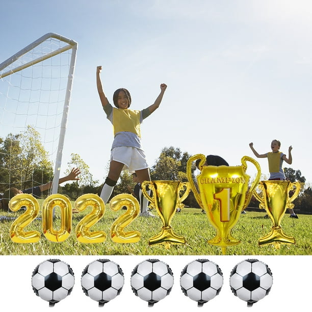  Proveedor de globos de fiesta de fútbol, 5 globos de trofeo de  campeonato y globos de papel de aluminio para niños, cumpleaños, baby  shower, decoración de fiesta temática de fútbol 