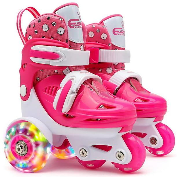 Toystoory Patines de cuatro ruedas para niños, patines de ruedas de  equilibrio de 3 puntos para niñas y niños con frenos dobles de tamaño  ajustable, Ropa Deportiva, Zapatos Numero 5 Toystoory OD015064-05