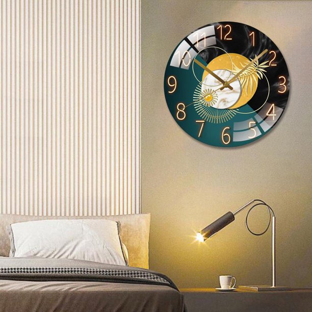 Relojes de pared, cocina silenciosa, relojes artísticos con pilas para  baño, Media tira Zulema Reloj de pared