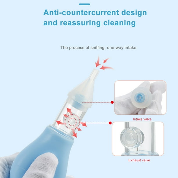 Aspirador nasal para bebés Silicona Doble Válvula Anti-reflujo
