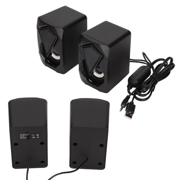 Basics 2 altavoces USB Plug-n-Play para PC o portátil, color negro -  Juego de 2