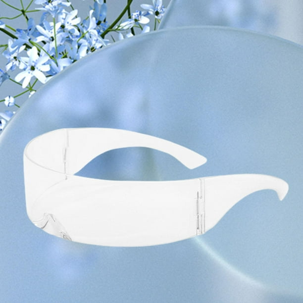 Gafas de sol futuristas con espejo monobloque para disfraz, azul