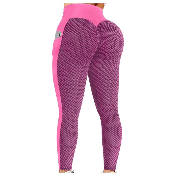 Pantalones de yoga de cintura alta para mujer Control de barriga  Adelgazamiento Leggings de entrenamiento Correr Levantamiento de glúteos  Medias con bolsillos Fridja nalpqowj16313