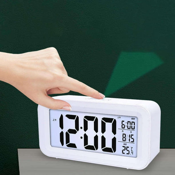 Reloj despertador con calendario digital actualizado, con pantalla grande  de 8 pulgadas, 5 alarmas, para personas con problemas de visión, personas