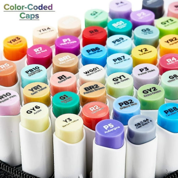 ohuhu pastel marcadores, ohuhu 48 colores cepillo de alcohol cepillo de  doble punta y marcador de boceto marcador