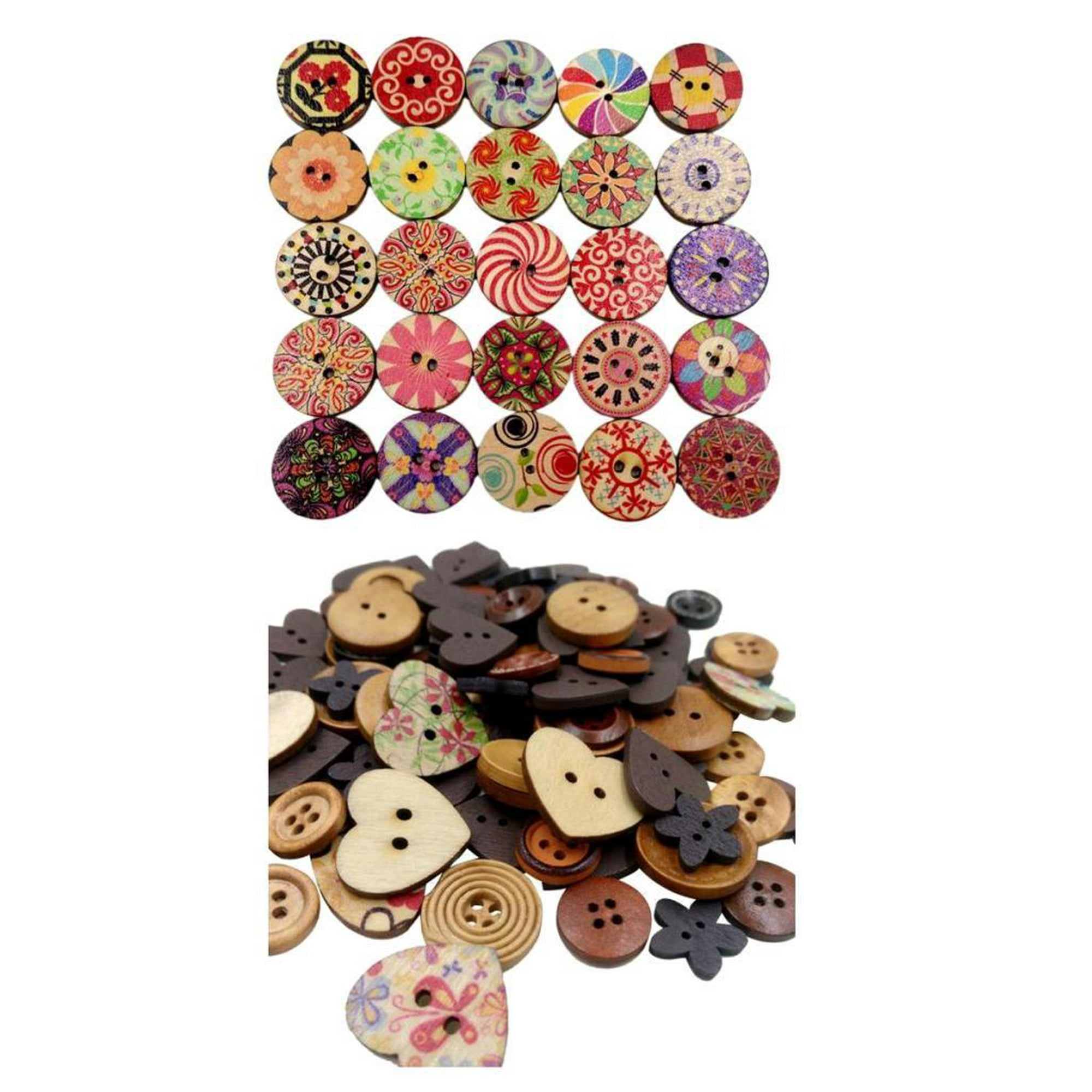 50 / 100x Botones Decorativos de Artesanía Botones de Configurar Craft para  DIY , Scrapbooking - Gat Soledad Botones de madera