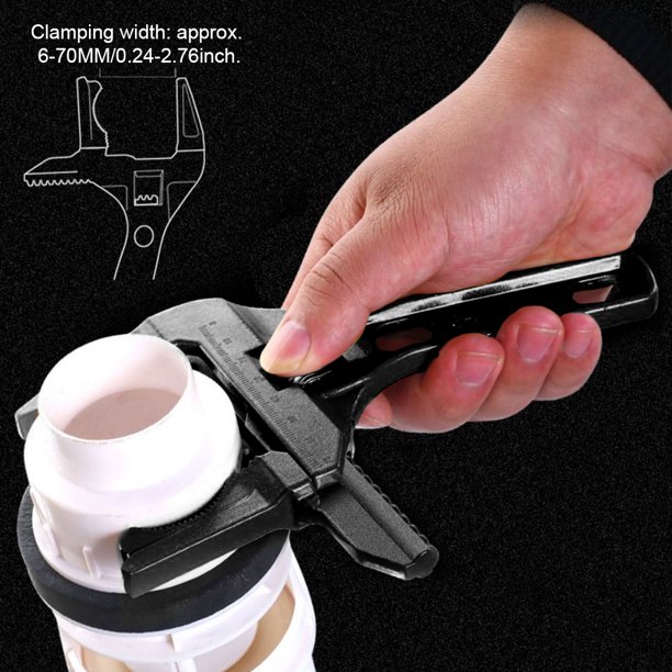 Llave de plomería para baño, reparación de mango corto, llave inglesa de  apertura grande, lavabo, grifo multifuncional, tubería, herramienta de  mano, negro Inevent TO001459-02